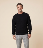 Vera Noir Kenton textured knit sweater, black close-up