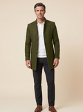 Jaxon collarless wool coat, camel colourway