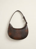 Alden espresso distressed faux leather shoulder bag