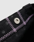 Athena Black Spot Print Tote Bag stitching detail