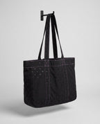 Athena Black Spot Print Tote Bag hanging