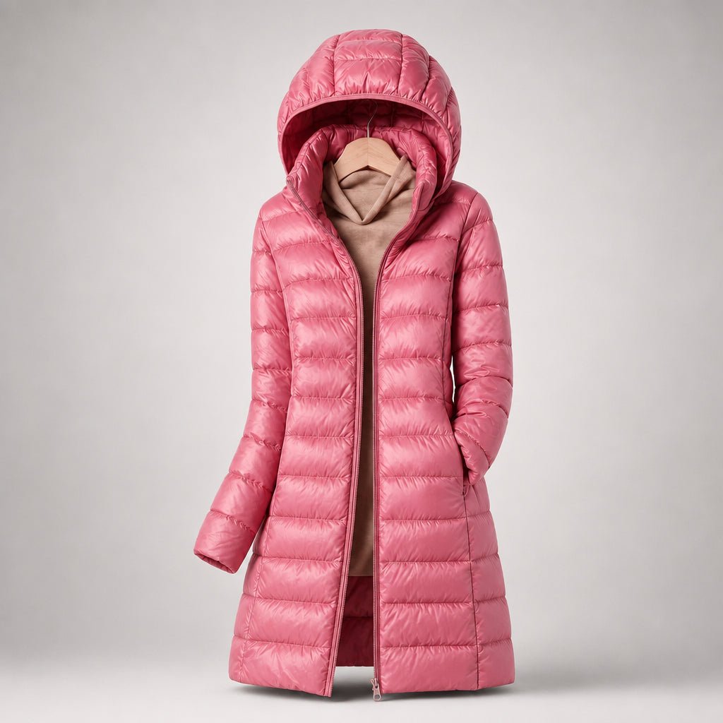 Leonora ultralight hooded puffer coat