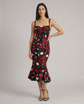Lorena Floral Lace Sweetheart Corset Midi Dress - front master