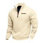 Mace quarter-zip fleece sweatshirt, beige