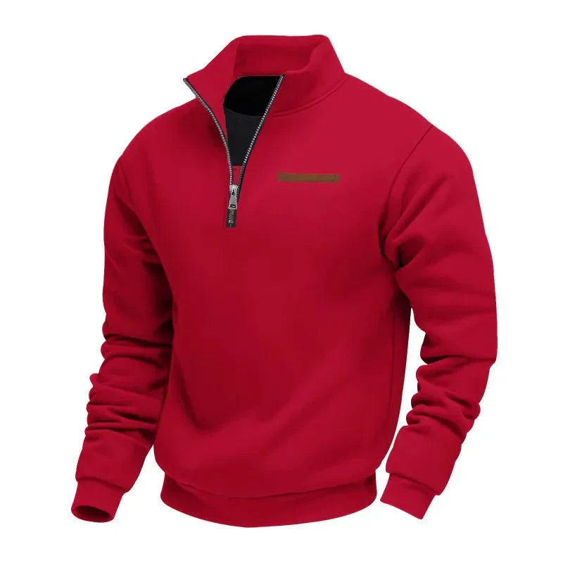 Mace quarter-zip fleece sweatshirt, red