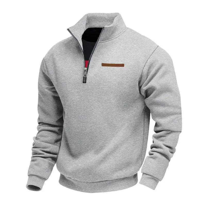Mace quarter-zip fleece sweatshirt, gray