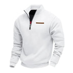 Mace quarter-zip fleece sweatshirt, white