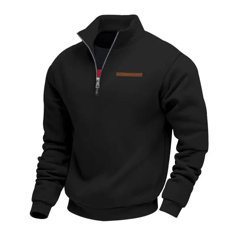 Mace quarter-zip fleece sweatshirt, black