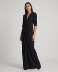Nerissa Black Satin Look Cocktail Dress - front