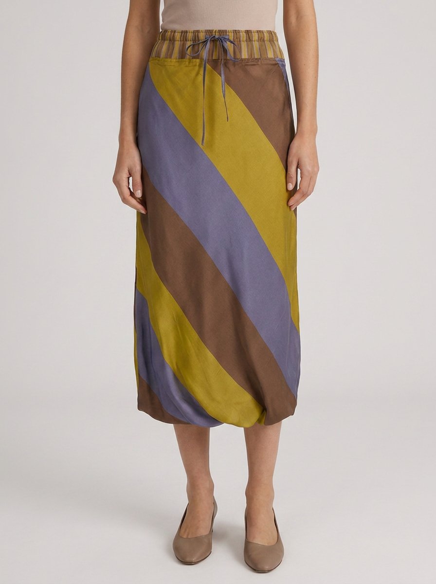Odette striped midi skirt, waistband detail