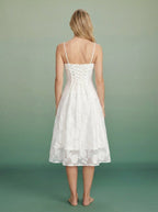 Scarlett White Midi Dress - Back