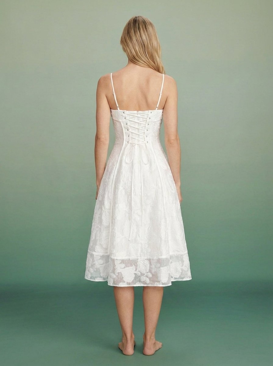 Scarlett White Midi Dress - Back