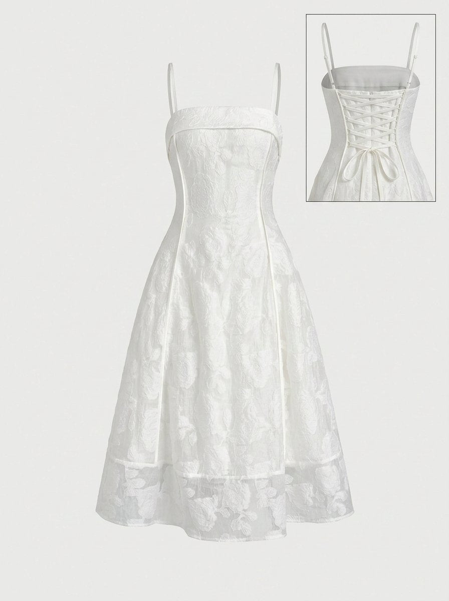 Scarlett White Midi Dress - Product Only