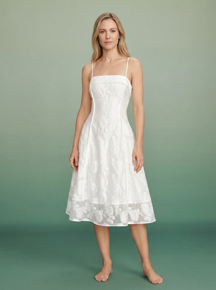 Scarlett White Midi Dress - Front