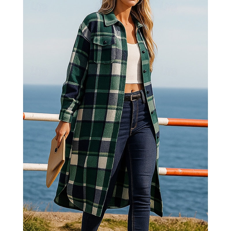 Juniper | Longline Checked Coat