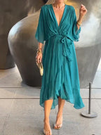 GINEVRA | Long Elegant Dress with Feminine Neckline