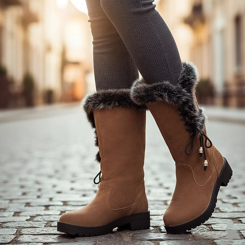Adriana | Fur-Trimmed Knee-High Winter Boots