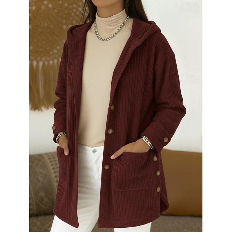 Joanna | Hooded Button-Front Coat