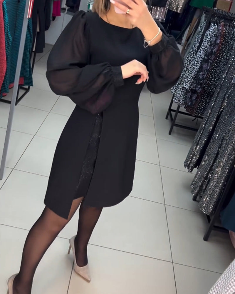 Carine - Elegant two-piece midi dress with high slit
