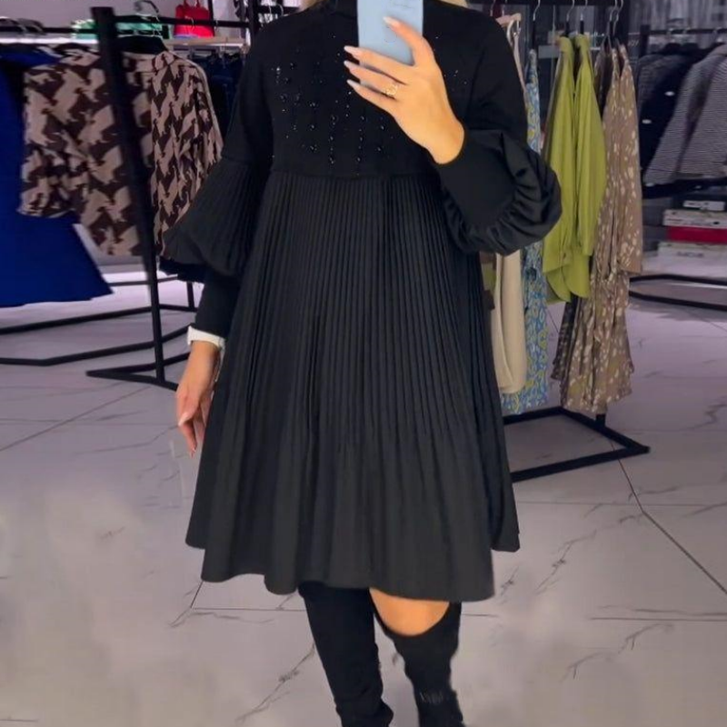 Aliénor - Elegant Lantern Sleeve Dress