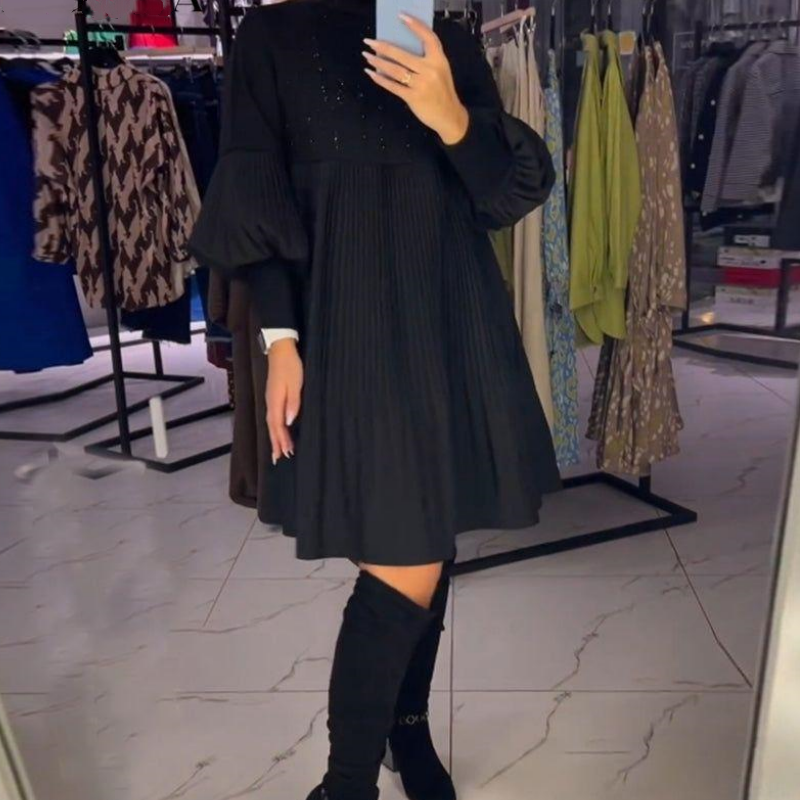 Aliénor - Elegant Lantern Sleeve Dress