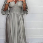 Sybille - Flared Dress with Ruffles and High Waist