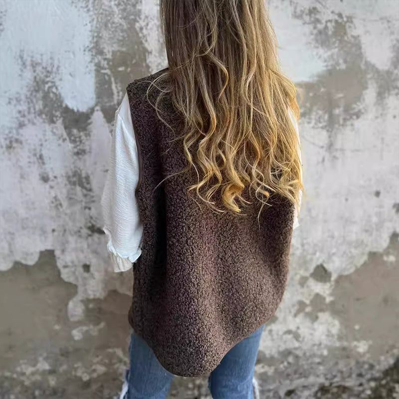 Lizzy | Women's Autumn Button-down Short Warm Vest