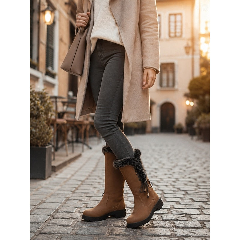 Adriana | Fur-Trimmed Knee-High Winter Boots