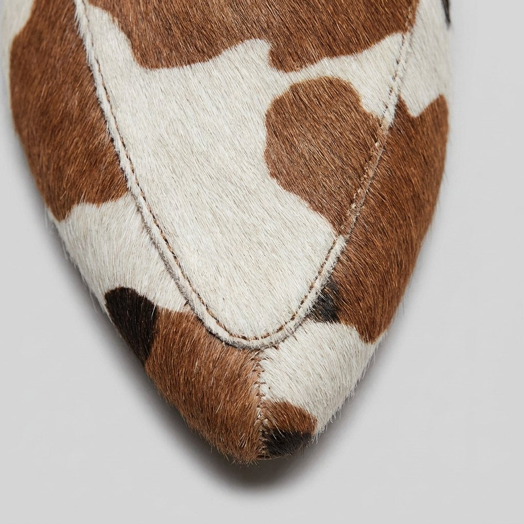 Alina loafers cow-print calf hair detail