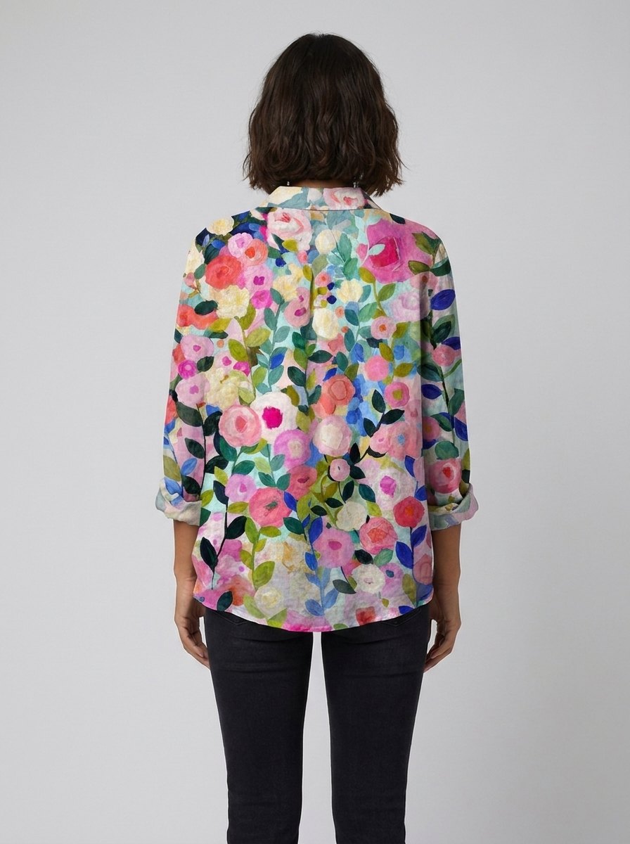 Alisa Linen Blouse back view