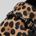 Animal leopard calf-hair and horsebit detail