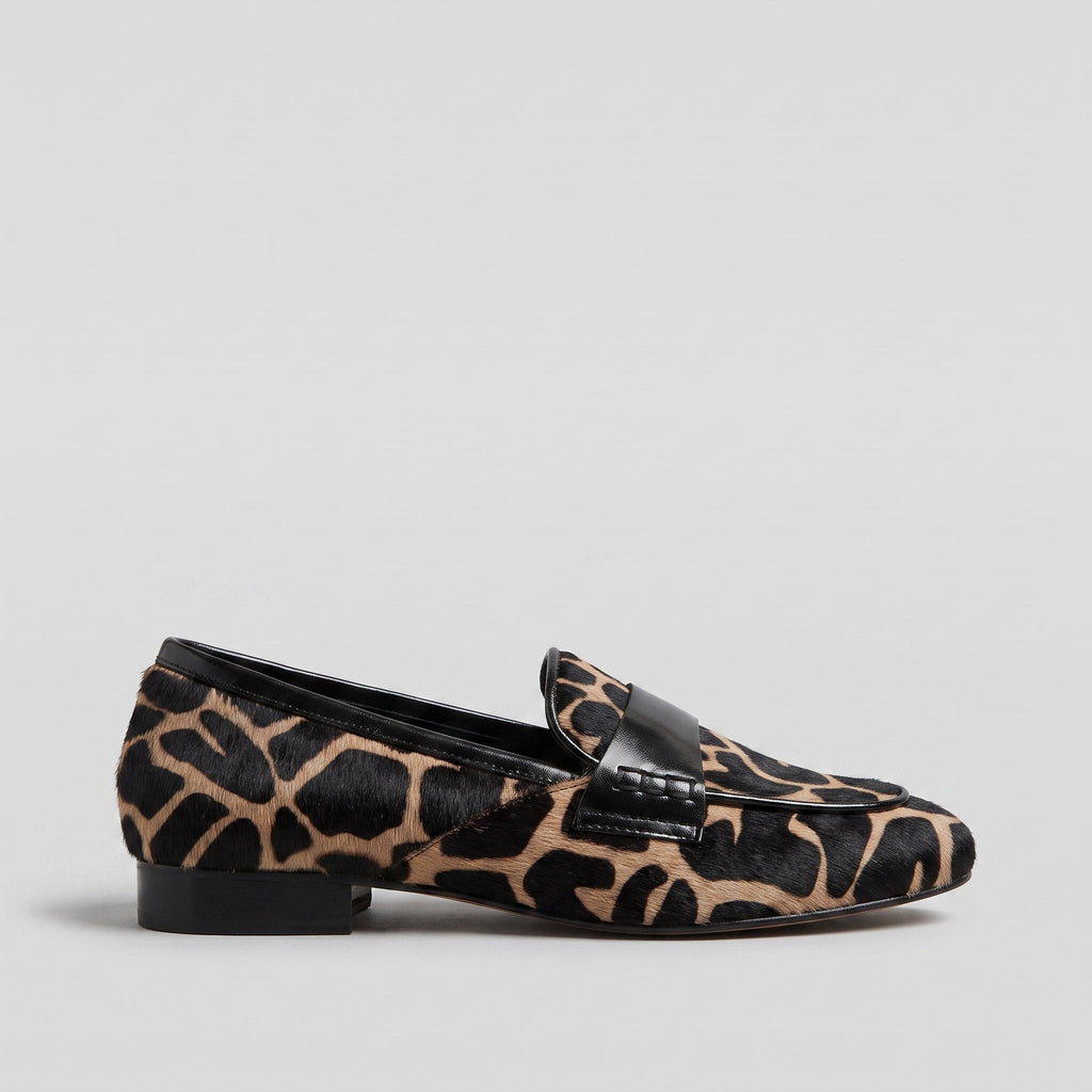 Animal leopard loafer side profile