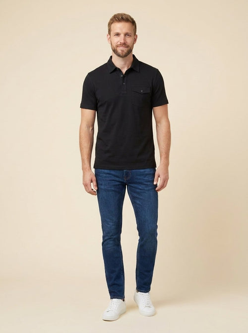 Arden black polo front