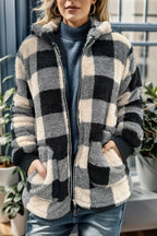 Women's Sherpa Teddy Coat, Hooded, Full-Length Zip, Deep Pockets