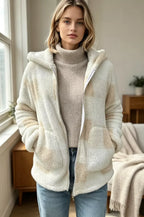 Women's Sherpa Teddy Coat, Hooded, Full-Length Zip, Deep Pockets