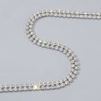 Babette silver rhinestone body chain