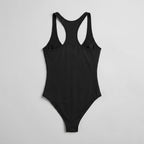 Bella deep-V racerback bodysuit back view