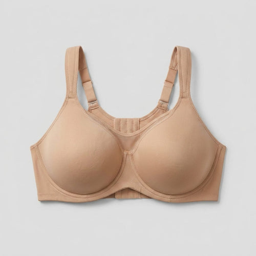 Skin nude plus-size minimizer bra flat-lay