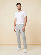 Brixon men's casual trousers light grey front on model