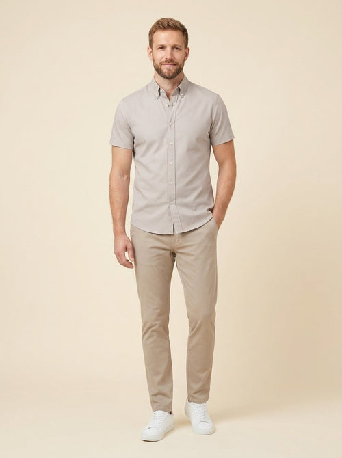 Caden casual shirt greige front
