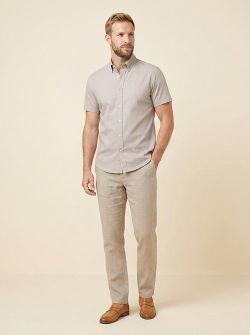 Caden casual shirt greige pose