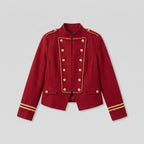 Velvet Blazer - Women's Gold Button Blazer Jacket