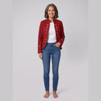 Velvet Blazer - Women's Gold Button Blazer Jacket
