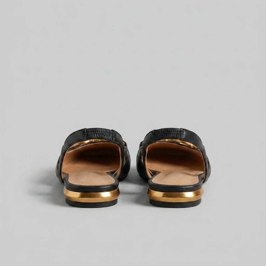 Celia slingback flat rear view with heel strap