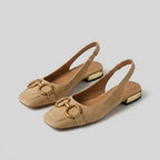 Celia slingback flat beige - front
