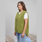 Cleo sherpa fleece vest green side