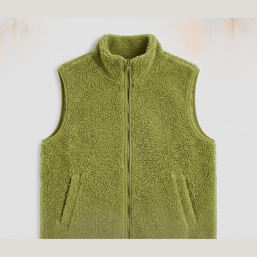 Cleo sherpa fleece vest green product only