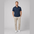 Cobalt men's linen polo shirt dark blue