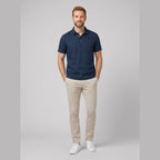 Cobalt men's linen polo shirt dark blue