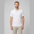 Cobalt men's linen polo shirt white